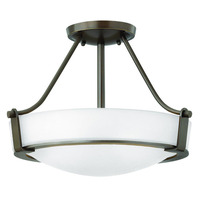  Hathaway Semi Flush Mount Ceiling Light - Olde Bronze / White