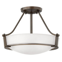  Hathaway Semi Flush Mount Ceiling Light - Olde Bronze / White