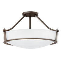  Hathaway Semi Flush Mount Ceiling Light - Olde Bronze / White