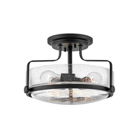  Harper Semi Flush Mount Ceiling Light - Black