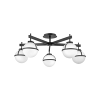  Hollis Semi Flush Mount Ceiling Light - Black