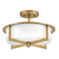  Baxley Semi Flush Mount Ceiling Light - Hertiage Brass