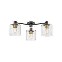  Axel Semi Flush Mount Ceiling Light - Black