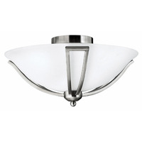  Bolla Flush Mount Ceiling Light - Brushed Nickel / Opal