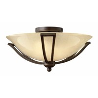  Bolla Flush Mount Ceiling Light - Olde Bronze / Amber Seedy