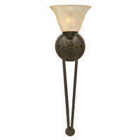  Bolla 1 Bulb Wall Sconce - Olde Bronze / Amber Seedy