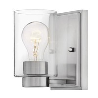  Miley 1 Bulb Wall Sconce - Brushed Nickel / Clear