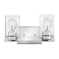  Miley 2 Bulb Bathroom Lighting - Chrome / Clear