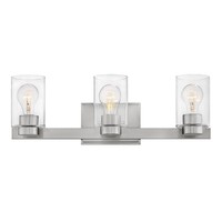  Miley 3 Bulb Bathroom Lighting - Brushed Nickel / Clear