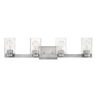  Miley 4 or More Bulb Bathroom Lighting - Brushed Nickel / Clear