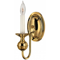  Virginian 1 Bulb Wall Sconce - Polished Brass