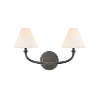  Greta 2 Bulb Bathroom Lighting - Blackened Brass