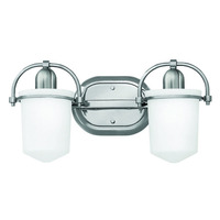  Clancy 2 Bulb Bathroom Lighting - Brushed Nickel / Frosted