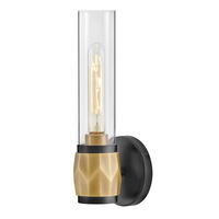  Ellison 1 Bulb Wall Sconce - Black / Hertiage Brass