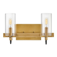  Ryden 2 Bulb Bathroom Lighting - Hertiage Brass