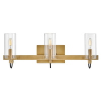  Ryden 3 Bulb Bathroom Lighting - Hertiage Brass