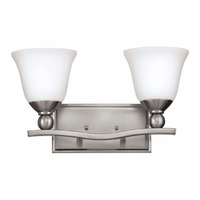  Bolla 2 Bulb Bathroom Lighting - Brushed Nickel / Opal