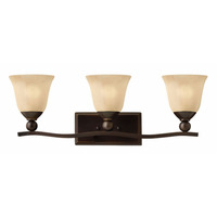  Bolla 3 Bulb Bathroom Lighting - Olde Bronze / Amber Seedy