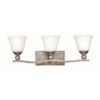  Bolla 3 Bulb Bathroom Lighting - Brushed Nickel / Opal