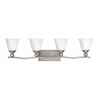  Bolla 4 or More Bulb Bathroom Lighting - Brushed Nickel / Opal