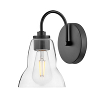  Vera 1 Bulb Wall Sconce - Black