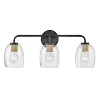  Percy 3 Bulb Bathroom Lighting - Black