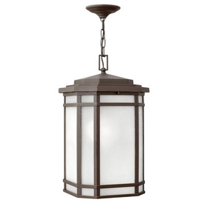 H1272OZWHLED Cherry Creek Hanging Hanging Lantern - Oil Rubbed Bronze / White