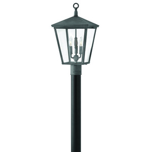 H1431DZ Trellis Post Light Post Lights - Aged Zinc