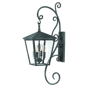 H1436DZ Trellis Entrance Outdoor Wall Light - Aged Zinc