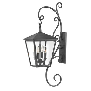 H1436DZLL Trellis Entrance Outdoor Wall Light - Aged Zinc