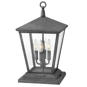 H1437DZLL Trellis Post Light Post Lights - Aged Zinc