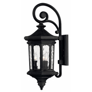 H1604MB Raley Entrance Outdoor Wall Light - Museum Black