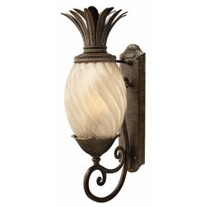 H2124PZLED Plantation Entrance Outdoor Wall Light - Pearl Bronze