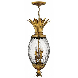 H2222BB Plantation Hanging Hanging Lantern - Burnished Brass