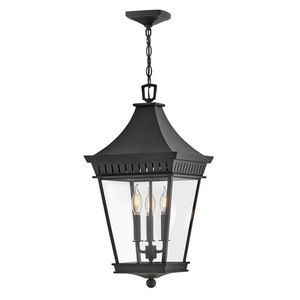 H27092MB Chapel Hill Hanging Hanging Lantern - Museum Black