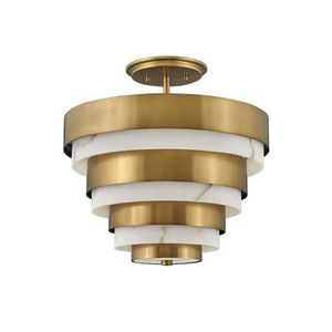 H30183HB Echelon Semi Flush Mount Ceiling Light - Heritage Brass