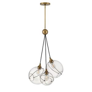 H30304HBR Skye Multi Light Pendant Light - Heritage Brass