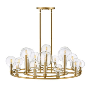 H30529LCB Alchemy Large Foyer Chandelier Chandelier - Lacquered Brass