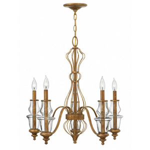 H3085GF Celine Mid Sized Chandelier Chandelier - Antique Gold Leaf