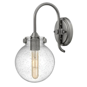 H3174ANCS Congress 1 Bulb Wall Sconce - Antique Nickel / Clear Seedy H3174ANCS Congress 1 Bulb Wall Sconce - Antique Nickel / Clear Seedy