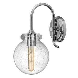 H3174CMCS Congress 1 Bulb Wall Sconce - Chrome / Clear Seedy H3174CMCS Congress 1 Bulb Wall Sconce - Chrome / Clear Seedy