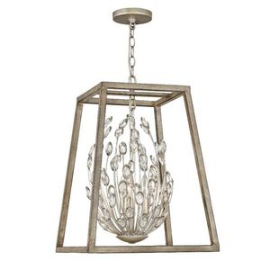 H3183SL Loren Entrance / Foyer Pendant Light - Silver Leaf