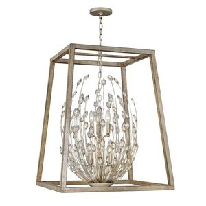 H3186SL Loren Entrance / Foyer Pendant Light - Silver Leaf