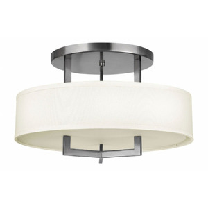 H3201ANLED Hampton Semi Flush Mount Ceiling Light - Antique Nickel