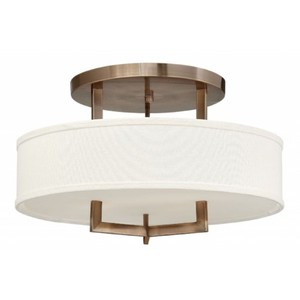 H3201BRL720 Hampton Semi Flush Mount Ceiling Light - Brushed Bronze