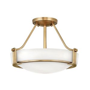 H3220HBLED Hathaway Semi Flush Mount Ceiling Light - Heritage Brass