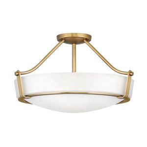 H3221HB Hathaway Semi Flush Mount Ceiling Light - Heritage Brass