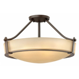 H3221OBLED Hathaway Semi Flush Mount Ceiling Light - Olde Bronze / Gold