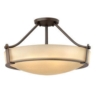 H3221OB Hathaway Semi Flush Mount Ceiling Light - Olde Bronze / Gold