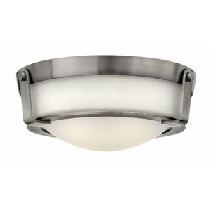 H3223AN Hathaway Flush Mount Ceiling Light - Antique Nickel / White